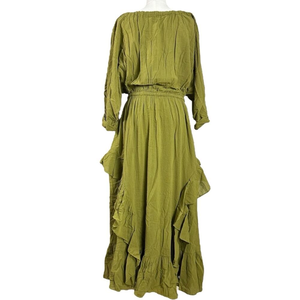 Free People Bohemian Witchy Ethereal Maxi Dress Green Moss Size Small NWT - Picture 6 of 11